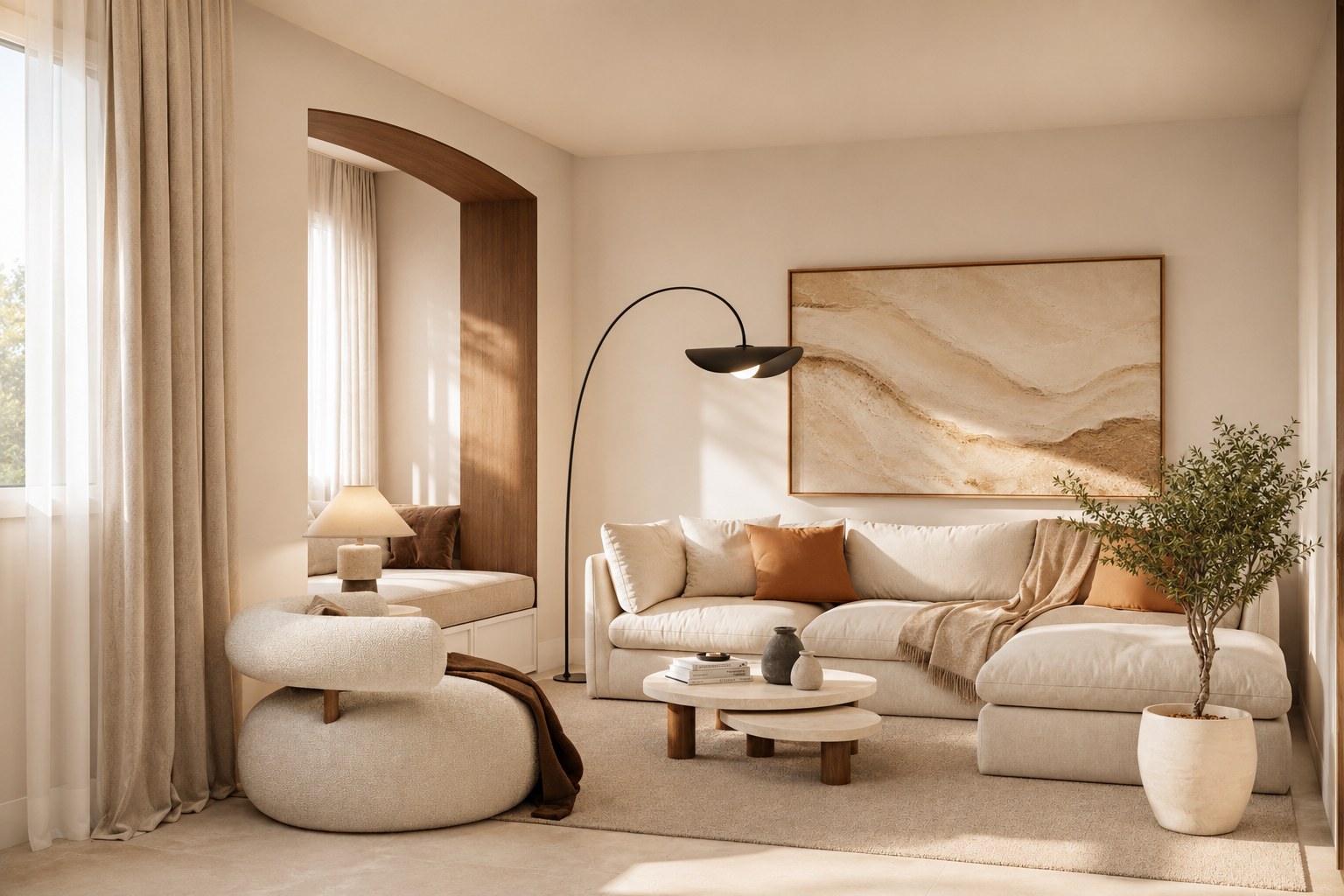 Salón — render referencia