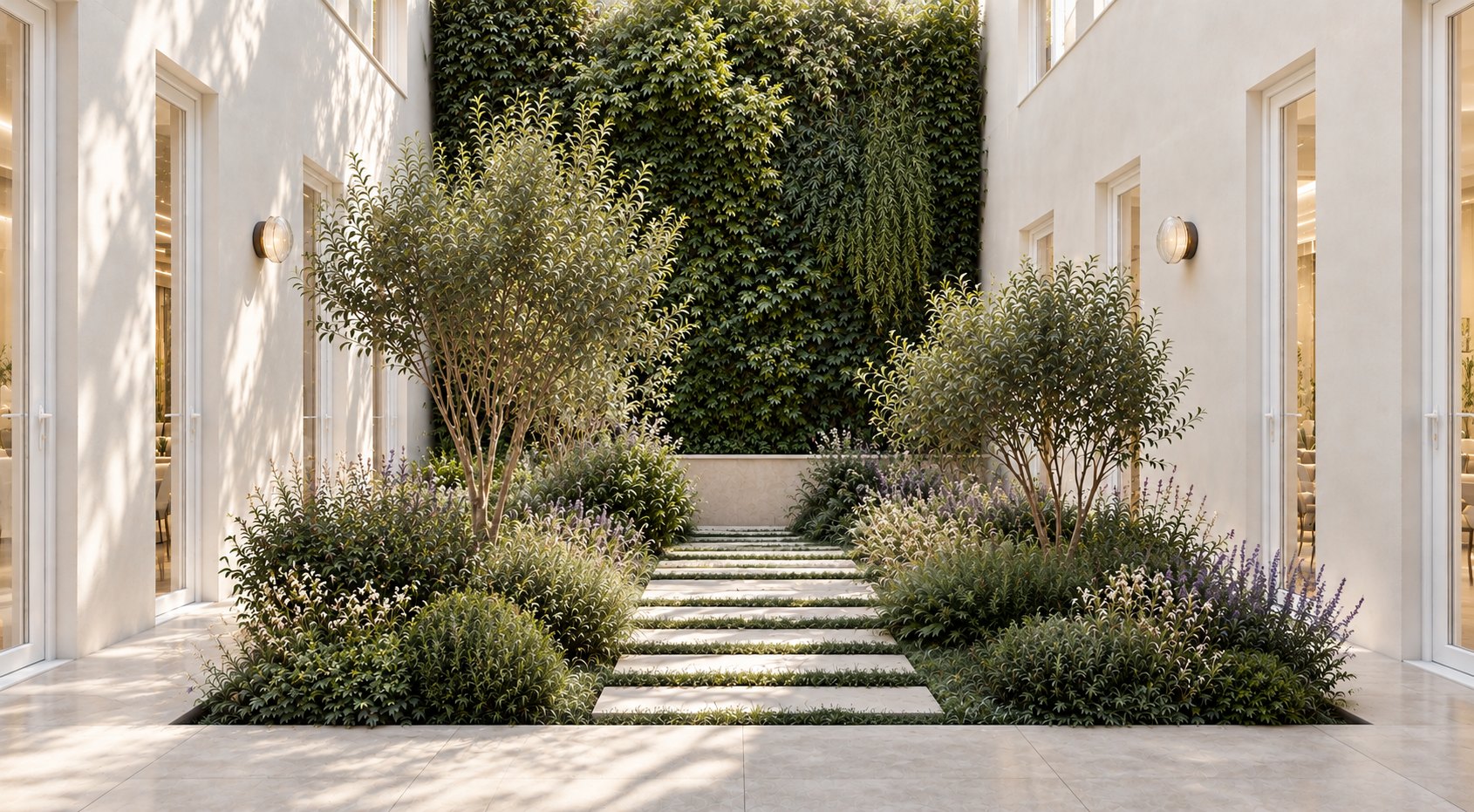 Patio ajardinado