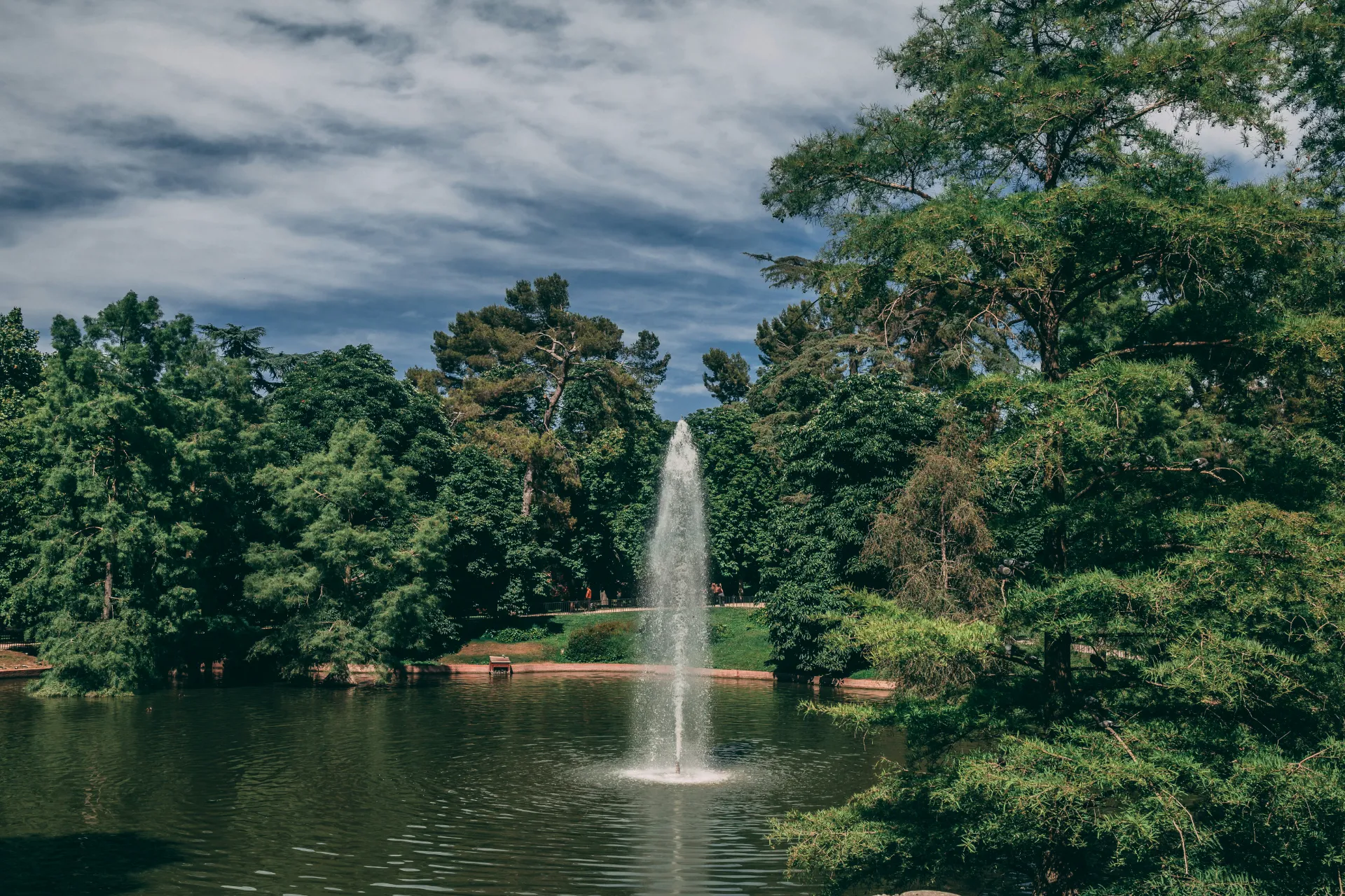 Fuente entre árboles · Parque del Retiro